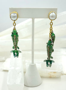 Vintage Cloisonne Fish Earrings
