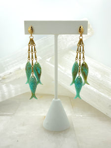 Funky Fish Leaf Stud Earrings