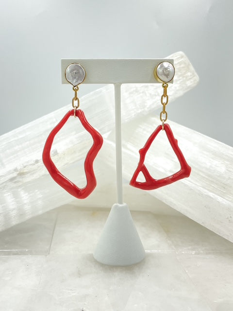 Carolla Drops and Pearl Earrings