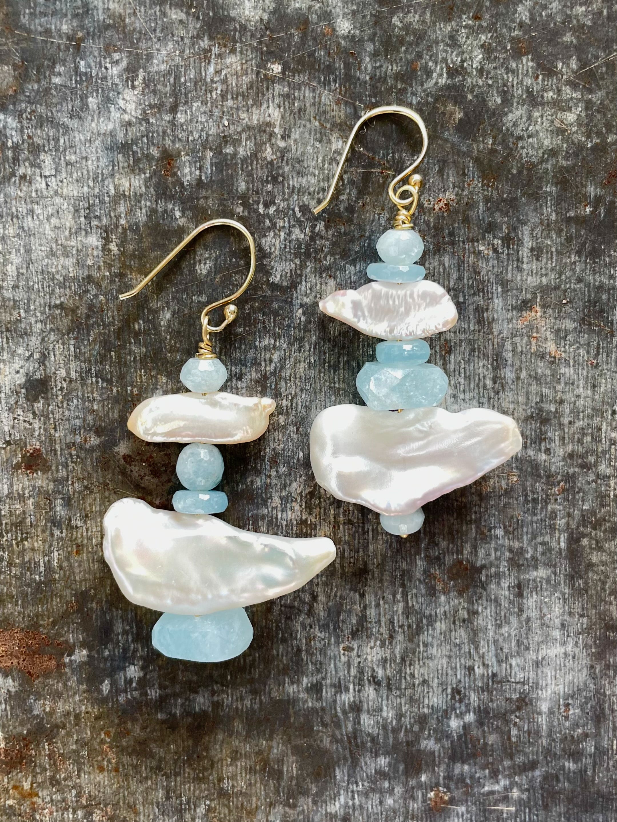 Aquamarine Stack Earring