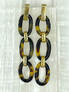 Tortoiseshell Chain Earrings