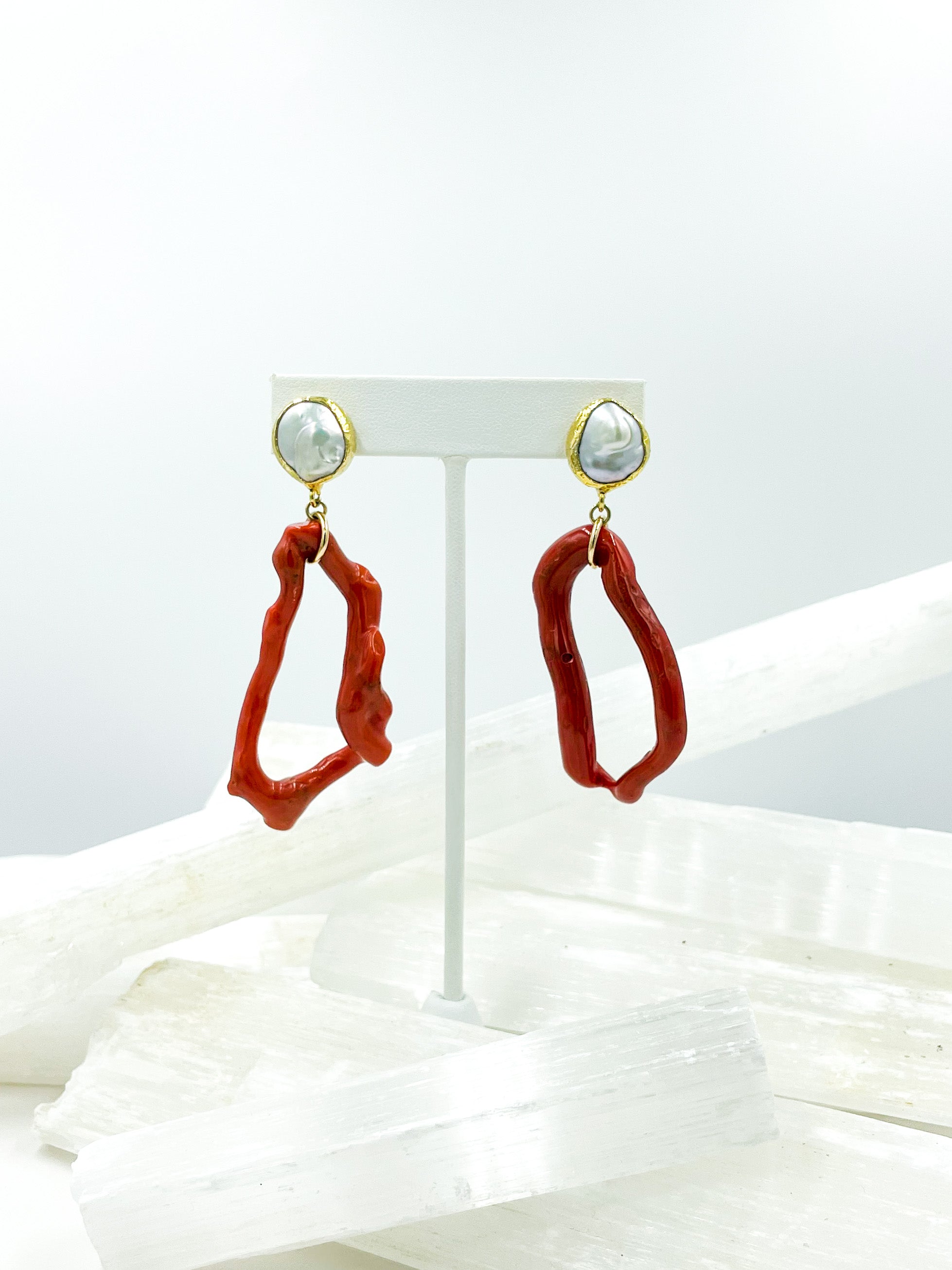 Mediterranean Red Coral Earrings
